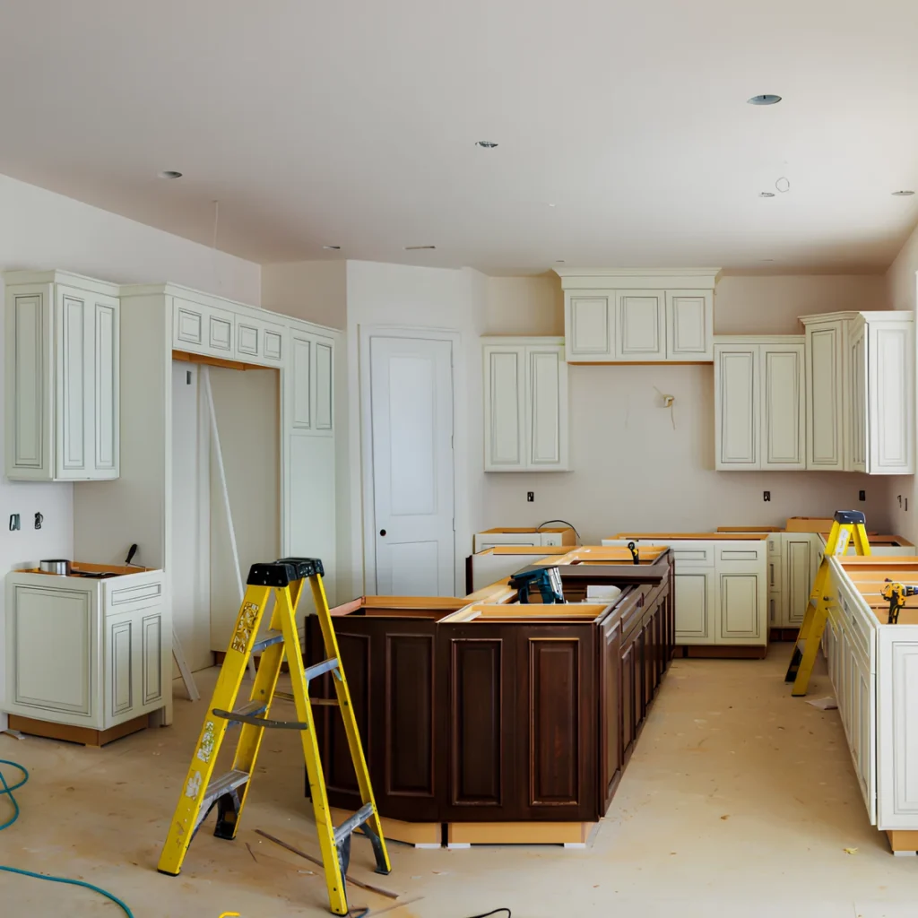 Image of a kitchen being built.